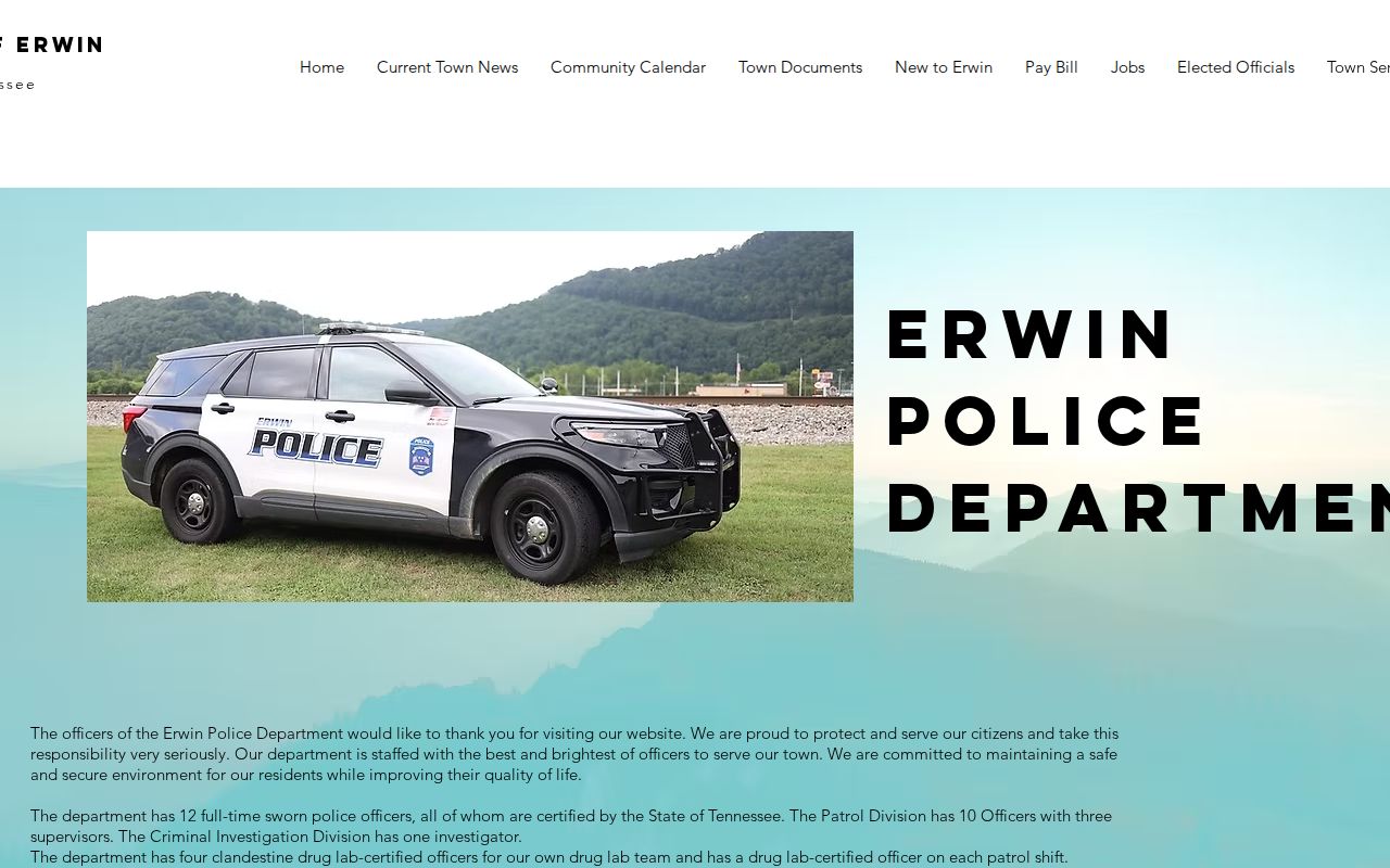 Erwin Police Department arrest-record source in Unicoi County